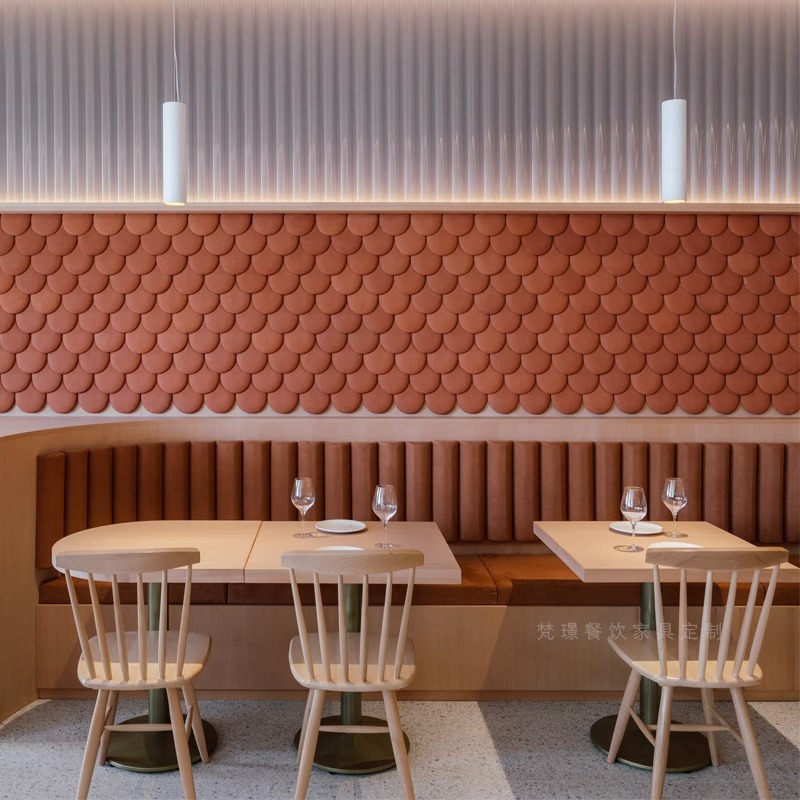 Modern Coffee Shop Solid Wood Leisure Sofa Set Theme Restaurant Dessert Milk Tea Shop Wall Seat Commercial