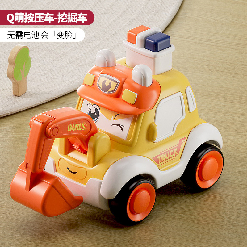 Q萌え子供押し慣性回力小自動車救急車パトカー模型アニメ耐落下滑走ミニ玩具