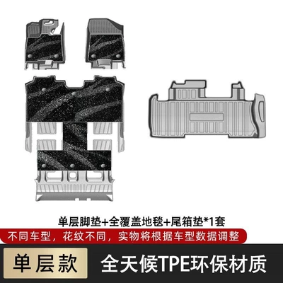 mats with fiber texture, 21-piece | Ayaqaltılar (Kovriklər) - sienna-21-27-models-carbon-fiber-patternsingle-layer-floor-mat-full-car-coverage-track-carpet-trunk-mat