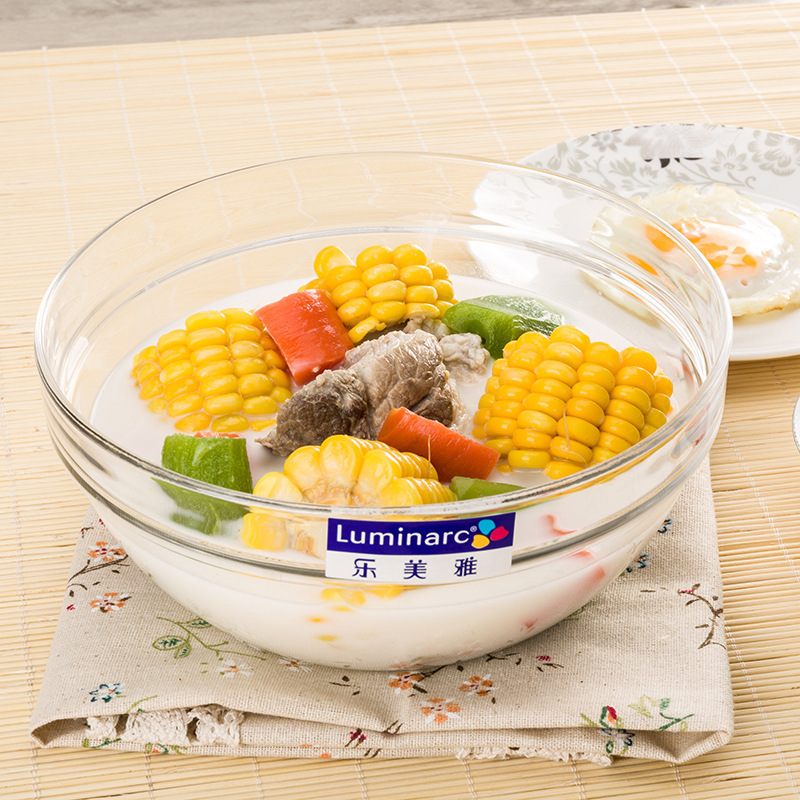 Wholesale Lemeiya Stackable Salad Bowl Transparent Glass Bowl Seasoning Hotel Hand Washing Tea Bowl Noodle Bowl Pudding Dessert