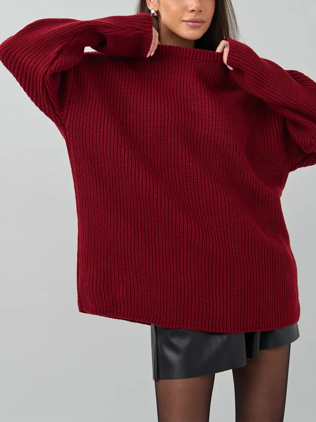 Comercio exterior de mujeres transfronterizas Rusia cuello redondo relajado retro suéter de viento perezoso otoño invierno fábrica de jersey personalizado
