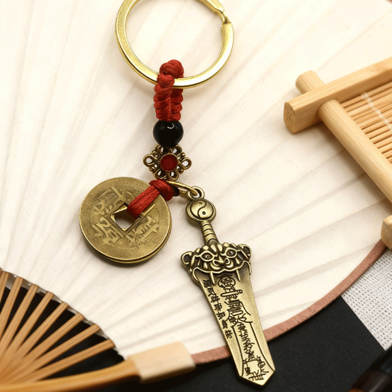 真鍮製のひょうたんはすぐに金持ちになります、幸運のひょうたんは毎日金が入ります、五帝のお金のそろばん、キーホルダー、絶妙なペンダント|undefined