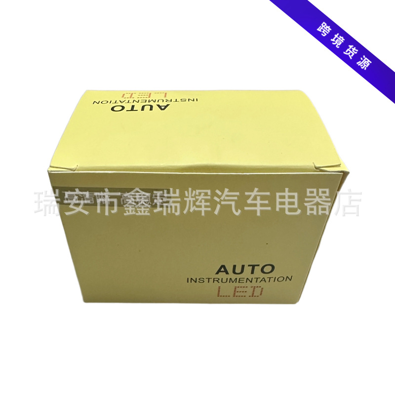 Cross-border Round Cannon-style Water Temperature Voltage 2-in-1 Combined Meter Red Car 9v-36v