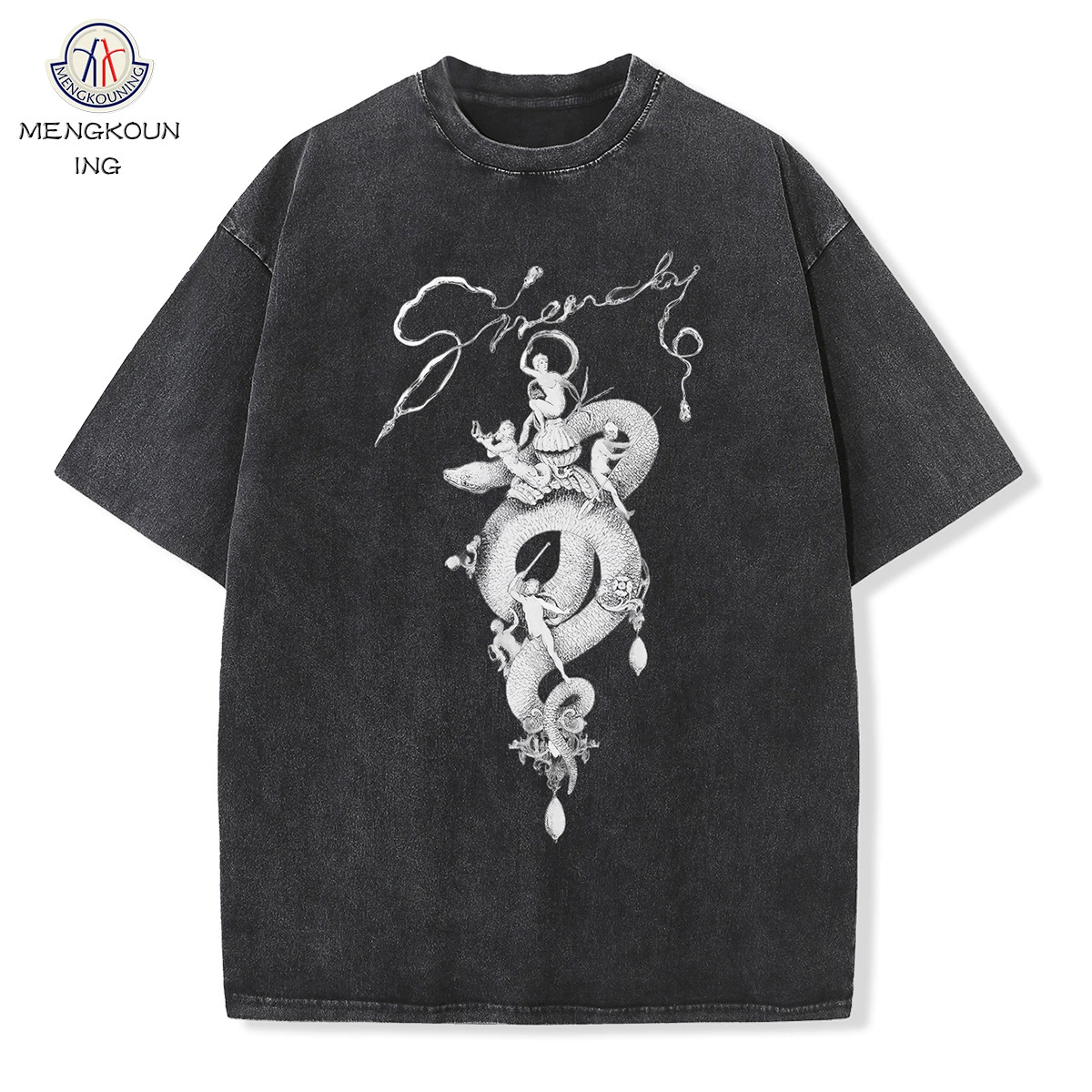 Европейская станция 25 новых GVC Snake Годовой хлопок с короткими рукавами для мужчин и женщин повседневная свободная футболка с круглым вырезом большого размера