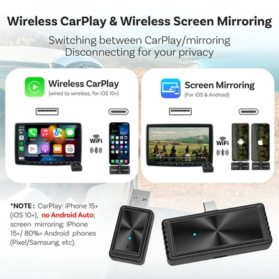 Simsiz CarPlay və Android Auto System Mirroring Car Adapter