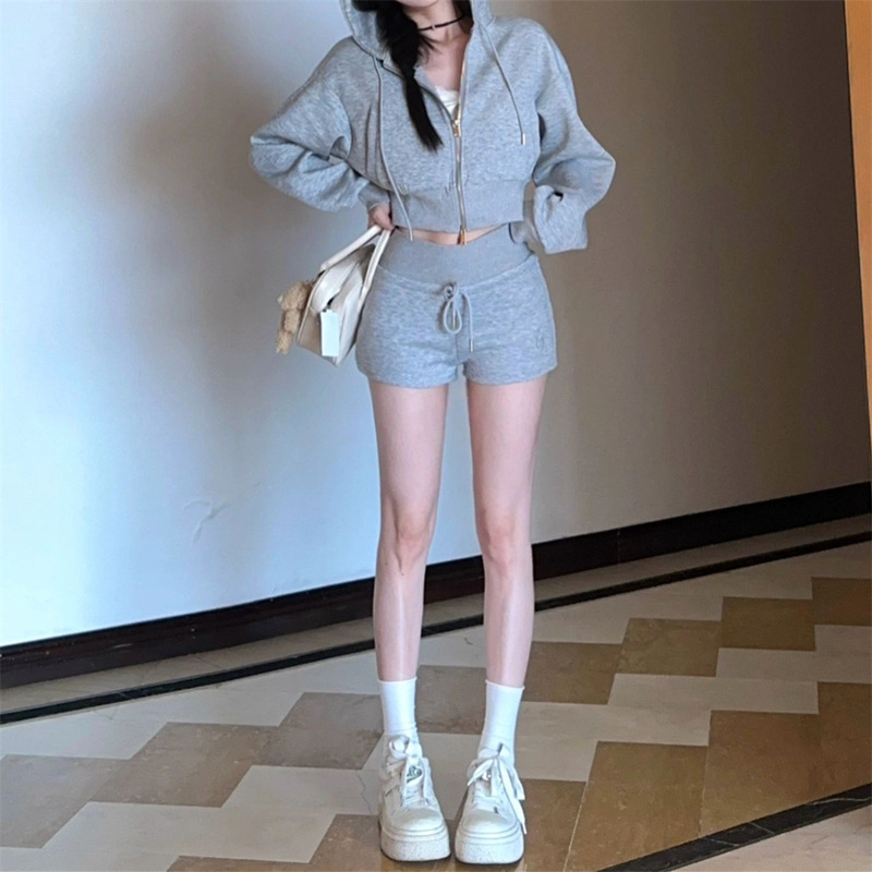 American Low-Waist Air Layer Casual Shorts for Women Plus Size Summer Sexy Drawstring Lace-Up Loose Sports A-Line Hot Pants