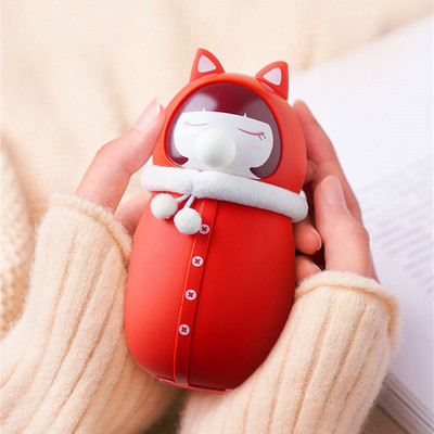 泡泡女孩暖手宝冬季暖宝宝二合一USB充电宝便携式随身发热暖手寶