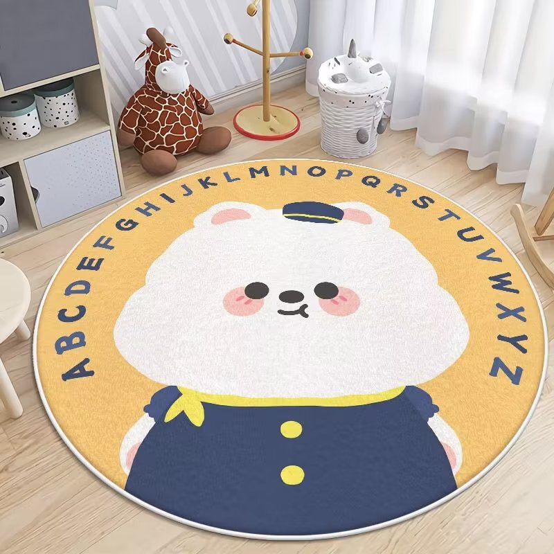 Round carpet, living room floor mat, plush and thick, study room swivel chair soundproof foot mat, children's room cartoon bedroom bedside rug Round carpet, living room floor mat, plush and thick, study room swivel chair soundproof foot mat, children's room cartoon bedroom bedside rug