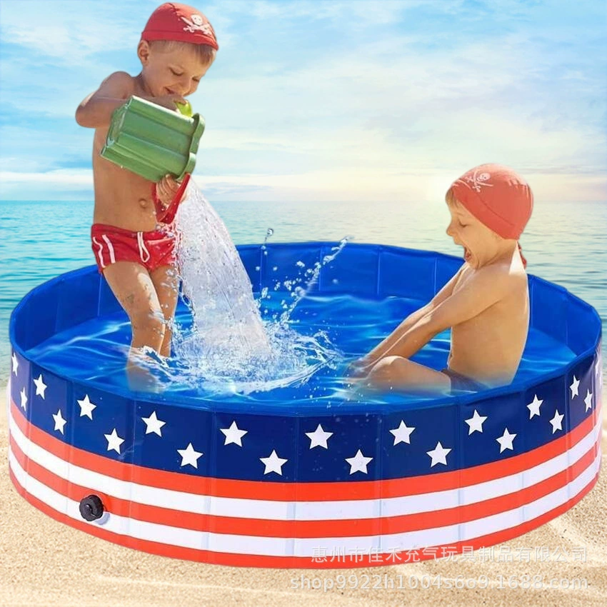 В наличии новый бассейн для домашних животных ПВХ открытый бассейн для собак Печатный детский бассейн с национальным флагом