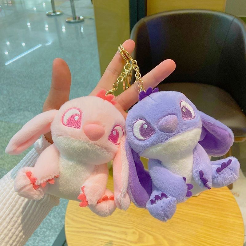 Cute Purple Stiffy Plush Keychain Ins Doll Doll Doll Couple Bag Pendant School Bag Hanging Decoration