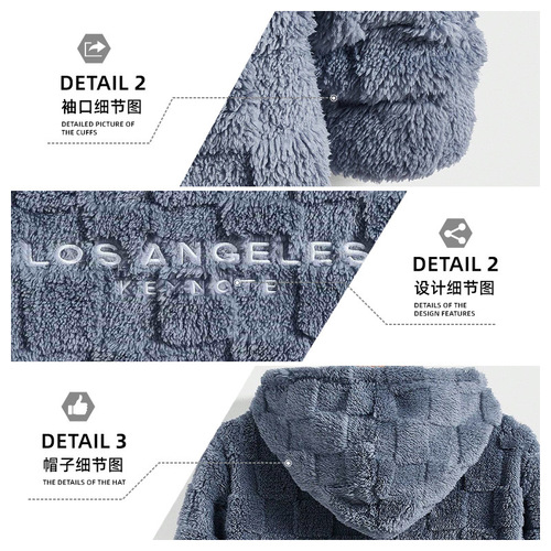 2025 Amazon Supplier Cap-Lined Loose Casual Sport Sweatshirt Lamb Wool Hooded Sweatshirt New Style