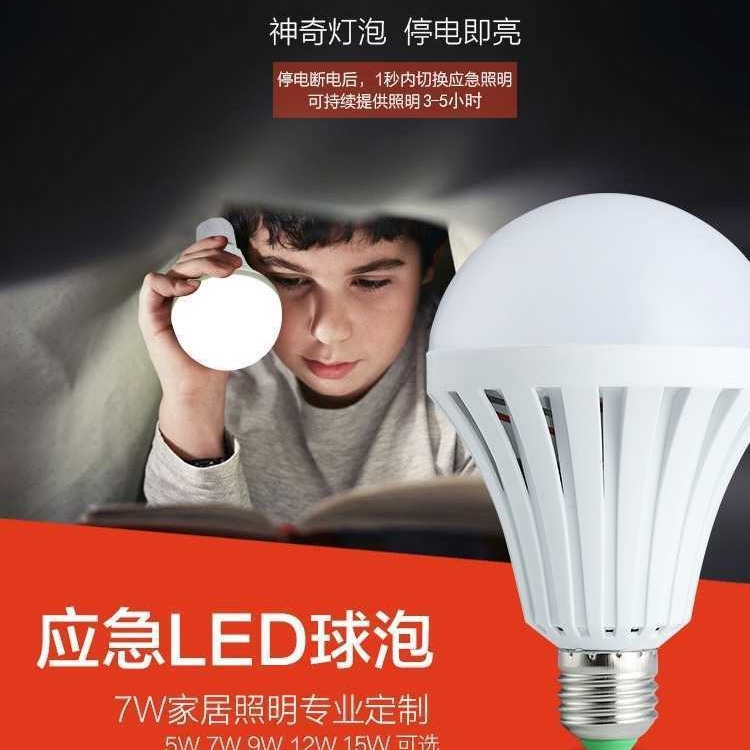 Water-resistant LED emergency light bulb, 2019 new model, household LED emergency light bulb, amazing biological light bulb, wholesale for laboratory tools.