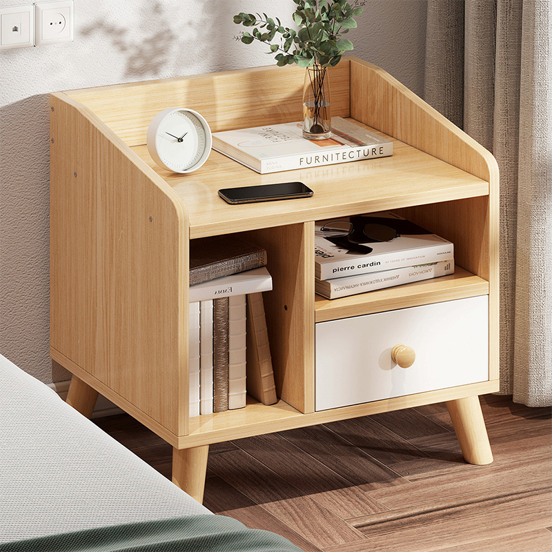 Mesa de cabezal de cama simple moderna estante de dormitorio simple gabinete de almacenamiento al final de la cama pequeño gabinete de cabezal de cama para alquiler