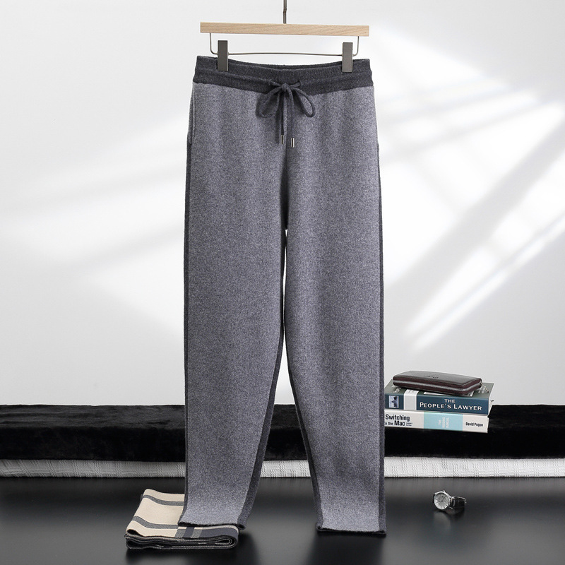 Cashmere Suit Double-Layer Thickened Casual Sports Men's Zipper Knitted Jacket Loose Cashmere Knitted Cashmere Pants Cashmere Suit Double-Layer Thickened Casual Sports Men's Zipper Knitted Jacket Loose Cashmere Knitted Cashmere Pants