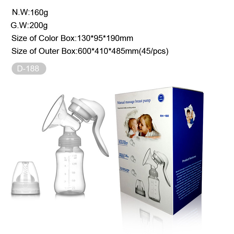 Cross-Border Hot-Selling Standard Manual Breast Pump with Strong Suction, Portable Breast Milk Collector, In-Stock Wholesale Cross-Border Hot-Selling Standard Manual Breast Pump with Strong Suction, Portable Breast Milk Collector, In-Stock Wholesale