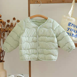 跨境新款洋气可内穿女男宝时髦潮冬季短款外套休闲冬季羽绒棉服衣