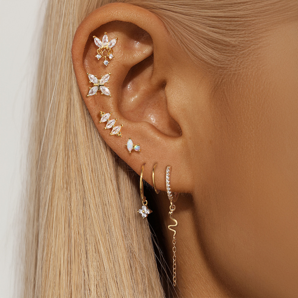 2g Weight Zircon Inlay Material Ear Studs Classification Ear Cartilage Rings & Studs Piercing Type 1 Piece Quantity Holiday, Daily Occasion 925 Sterling Silver Material Geometric Pattern All Seasons Season Unisex Gender Elegant, Simple Style Style 1 Piece Ear Cartilage Rings & Studs Elegant Simple Style Geometric 925 Sterling Silver Zircon Ear Cartilage Rings & Studs 11
