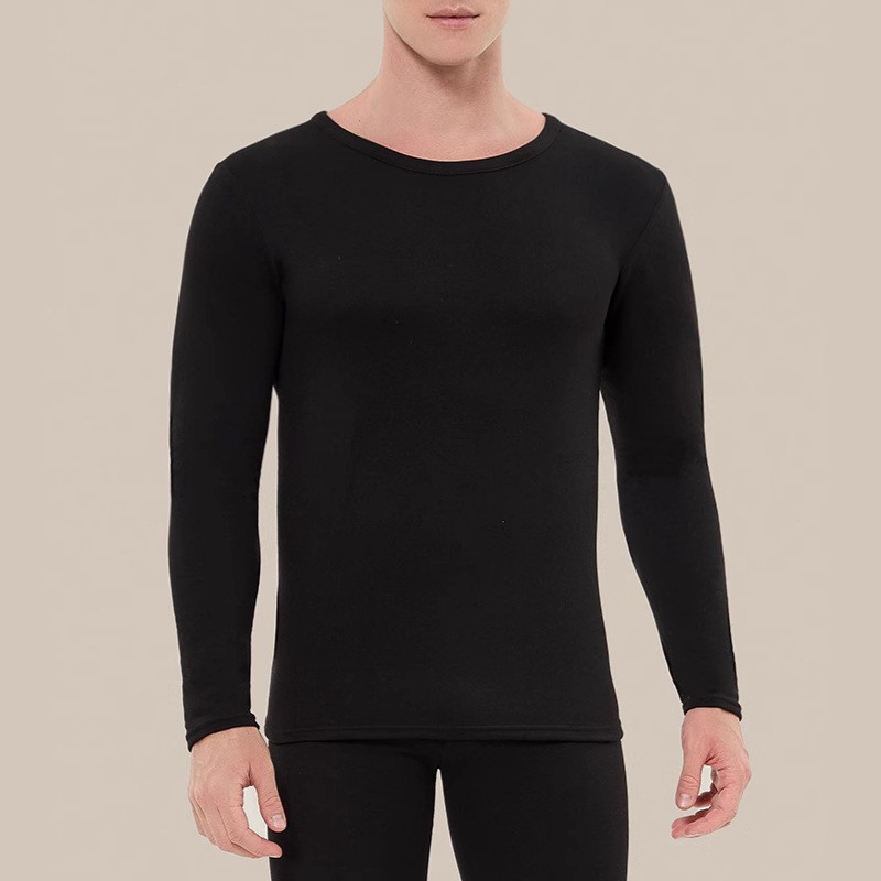 Set de seda de lana para hombres primavera y otoño delgado engrosado ropa interior sin marca camiseta de fondo de terciopelo de primavera pantalones de primavera