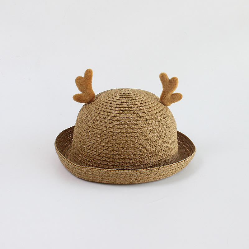 卷檐卡其色-驼色三叉鹿角