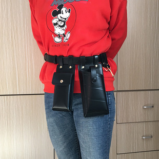 Cross-Border 2020 new two-piece waist bag Women's European and American fashion fashion PU mobile phone waist bag crossbody chest bag shoulder bag