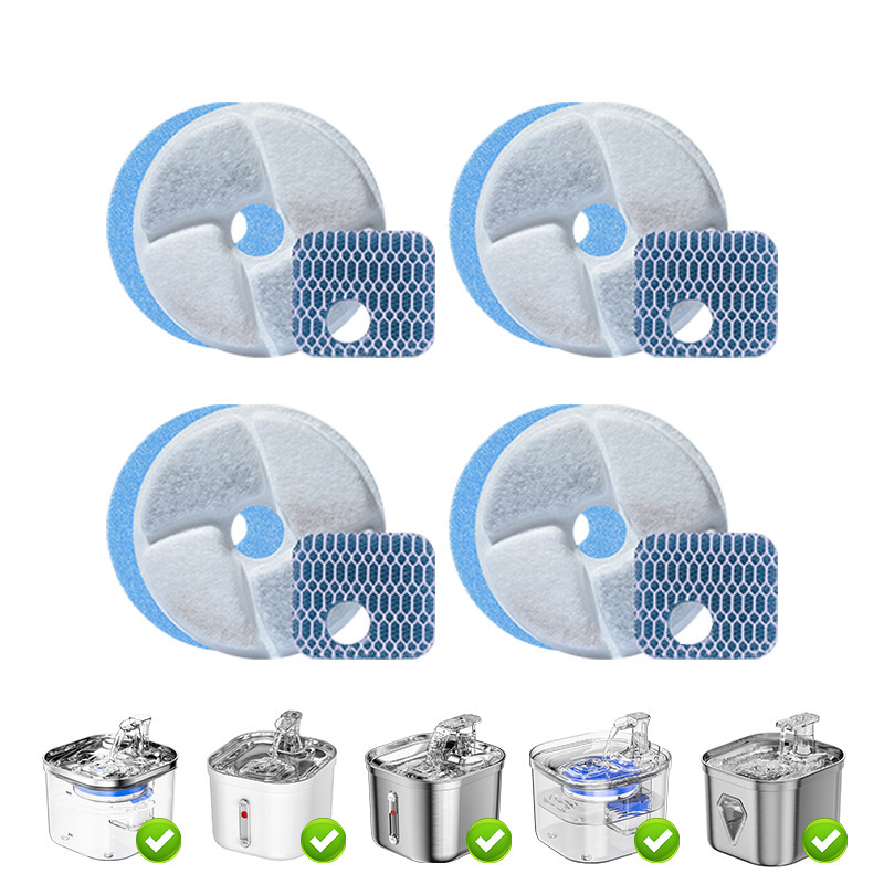 Filtros para bebedores de agua para mascotas adaptados a una variedad de bebedores de agua para gatos multifiltración de cabello de filtro de algodón carbón activado