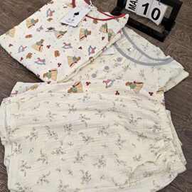 新款A类全棉双层皱皱纱短袖短裤宽松睡衣套装大码家居服月子服无