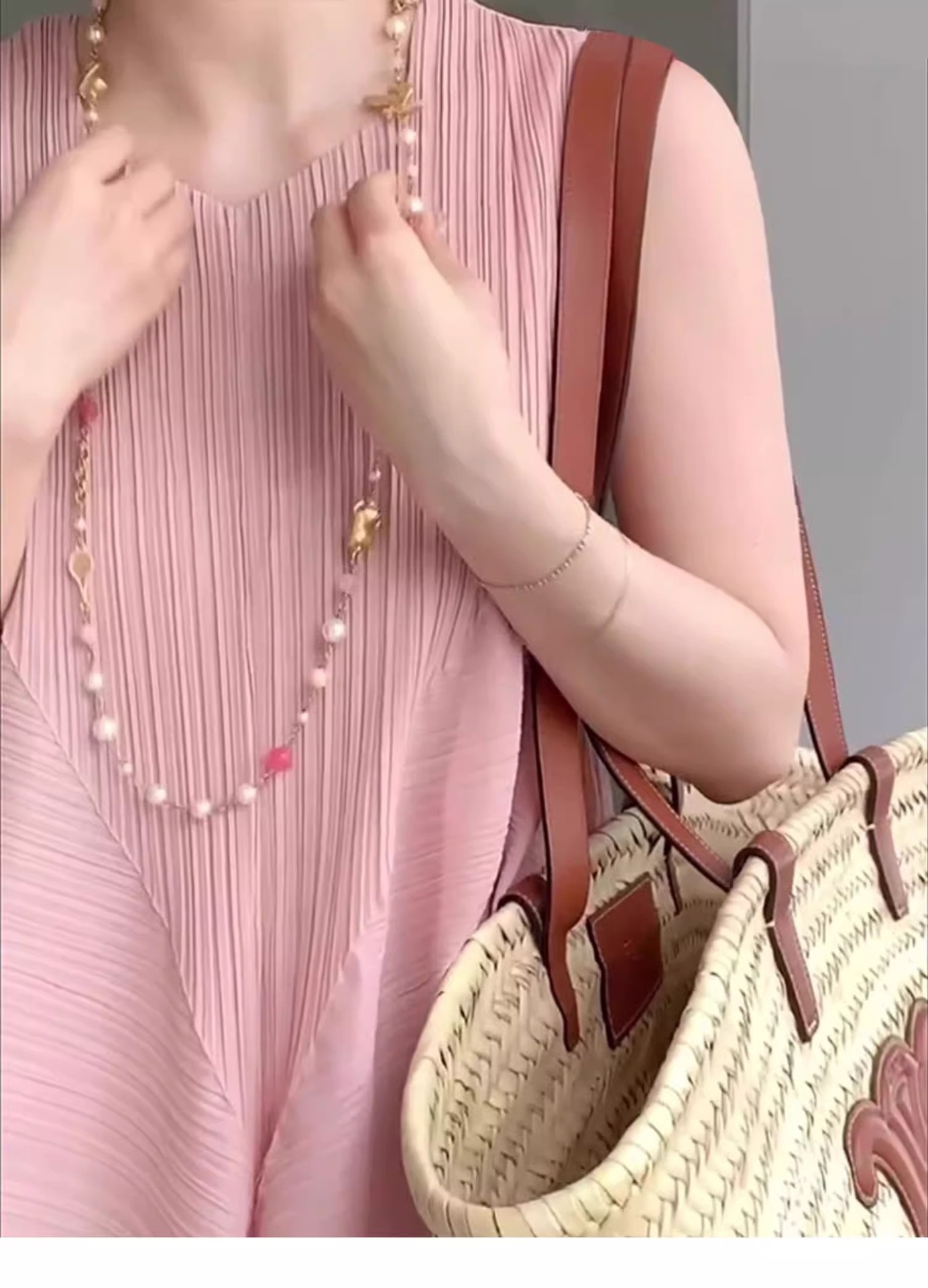 Váy maxi nữ áo ba lỗ không tay thắt eo dáng suông rộng họa tiết nụ hoa mùa hè — Màu đen chi tiết 6