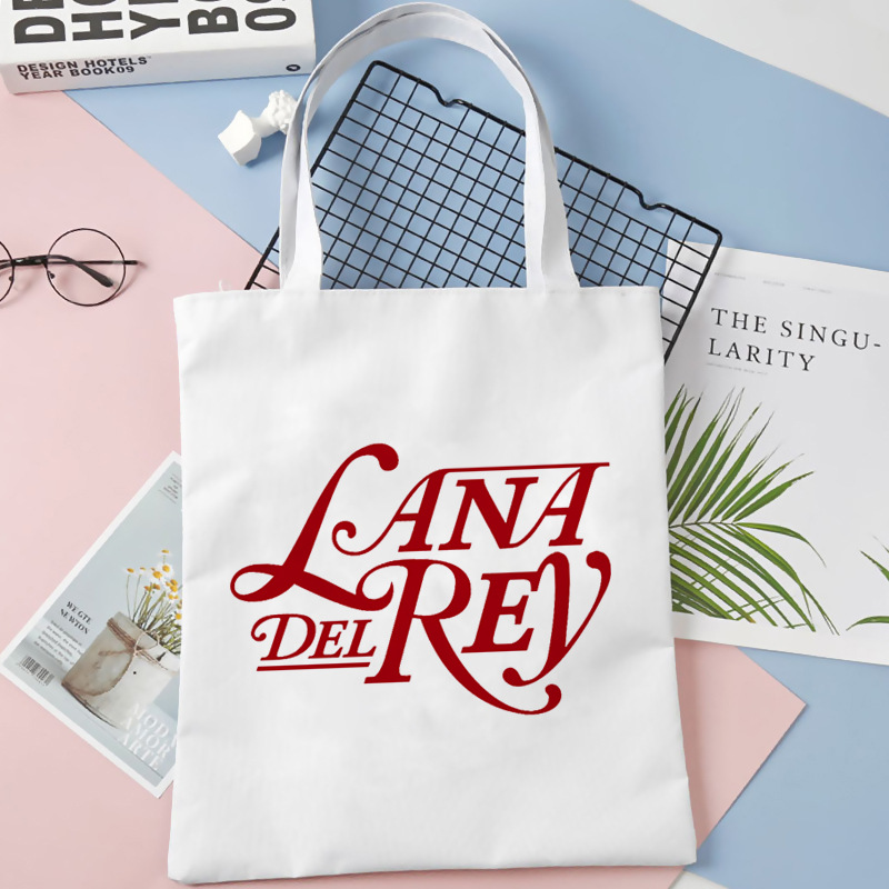 Comercio exterior transfronterizo Lana Del Rey impresa bolsa de lona Harajuku bolsa de hombro de moda estudiante bolsa de compras portátil