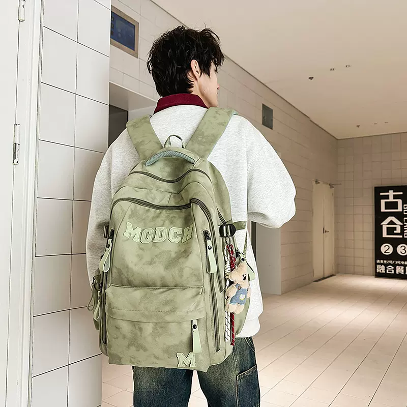 大容量书包男女韩版简约百搭高中大学生电脑旅行背包初中生双肩包