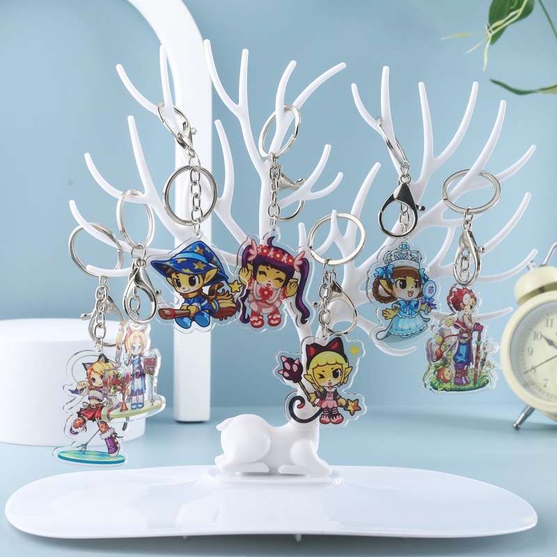 双面透明广告礼品亚克力钥匙扣 彩印DIY卡通动漫饰品钥匙扣挂件|ru