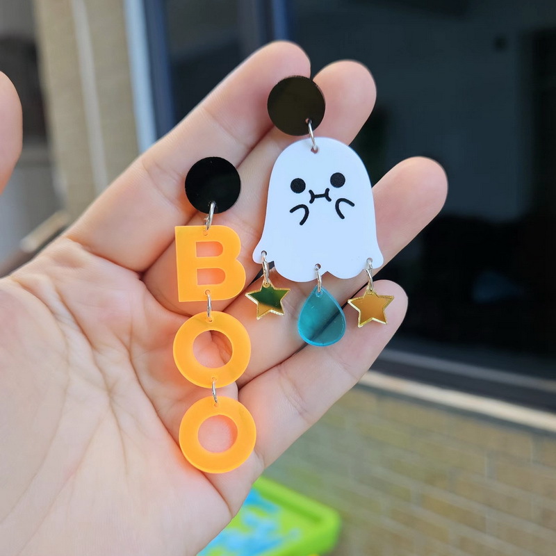 Festival Occasion 1 Pair Halloween Cute Funny Letter Star Ghost Arylic Drop Earrings