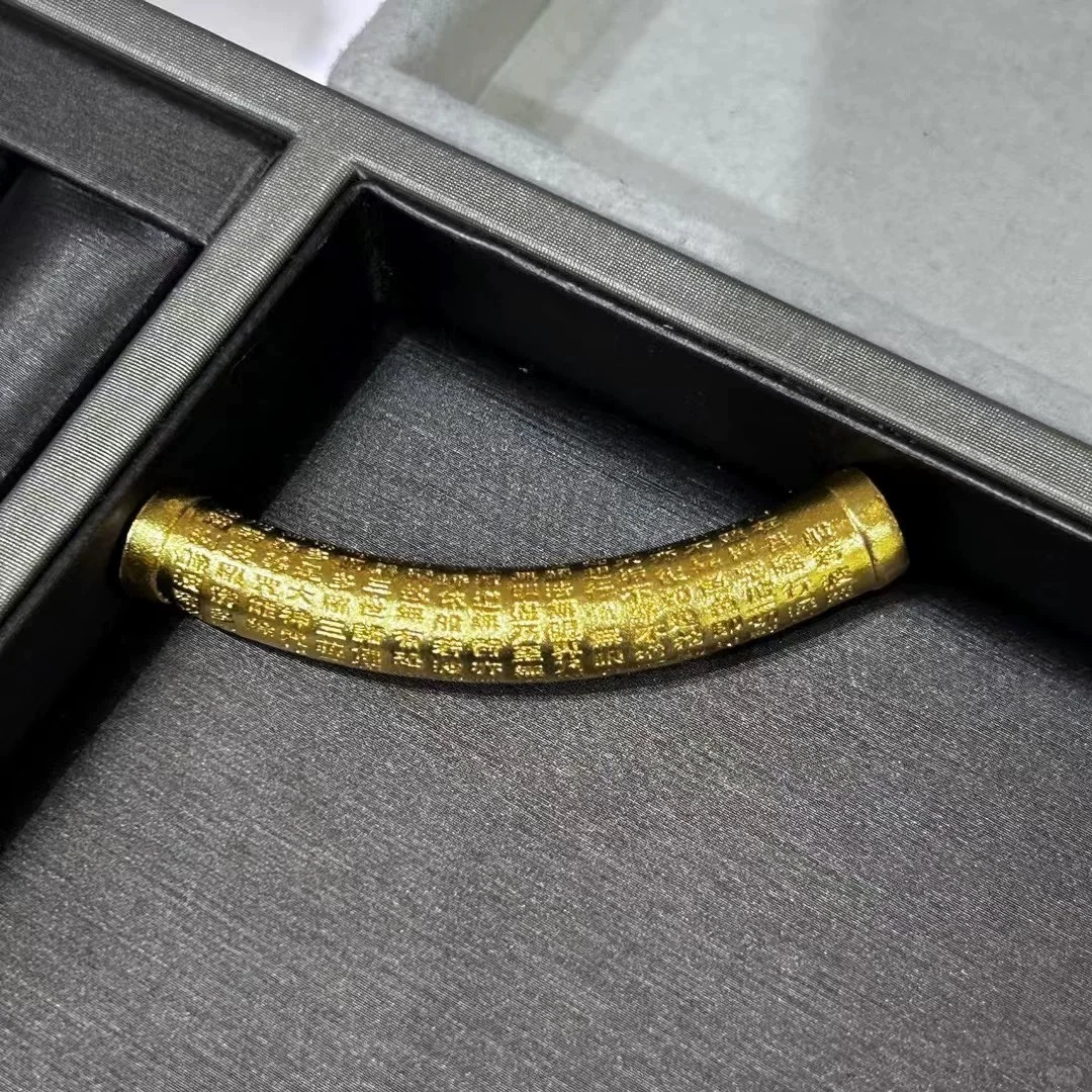 Чистое золото 18 карат Prajna Heart Sutra, изогнутая трубка au750, цветной золотой браслет, аксессуары, ожерелье, ручное плетение, золотая водная ракушка, оптовая продажа