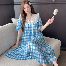 【卡猫尼】B5329（带可拆卸胸垫）  网纱裙 M-XXL 睡裙女夏甜美睡