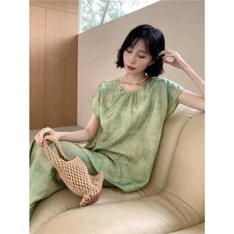 OK-102 Новый свободный китайский стиль, супер красивый высококачественный уникальный топ, летняя полуюбка в зрелом стиле с градиентным эффектом.