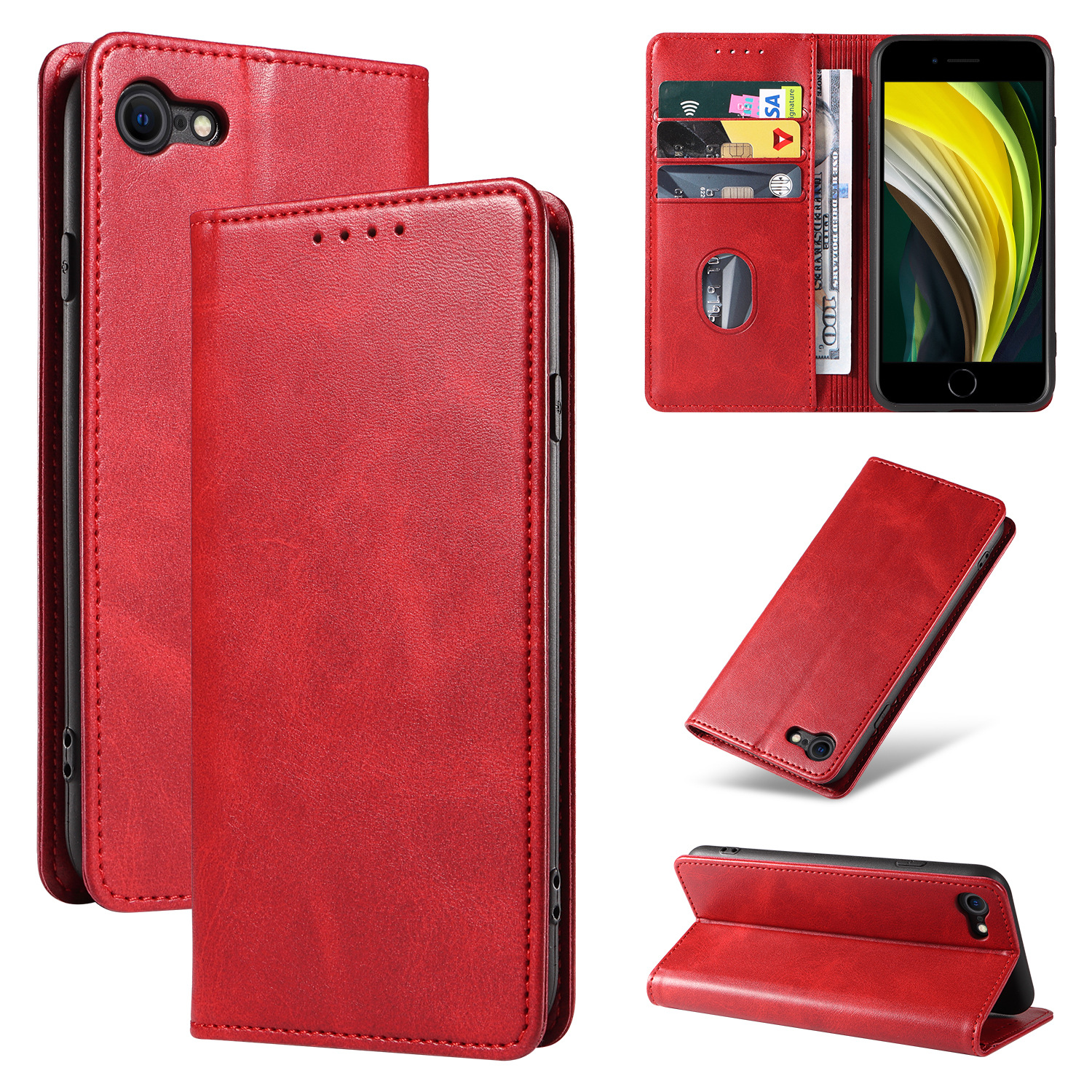 Leather Flip Case For Iphone 17 And 16 Pro With Card Holder_voghion.com