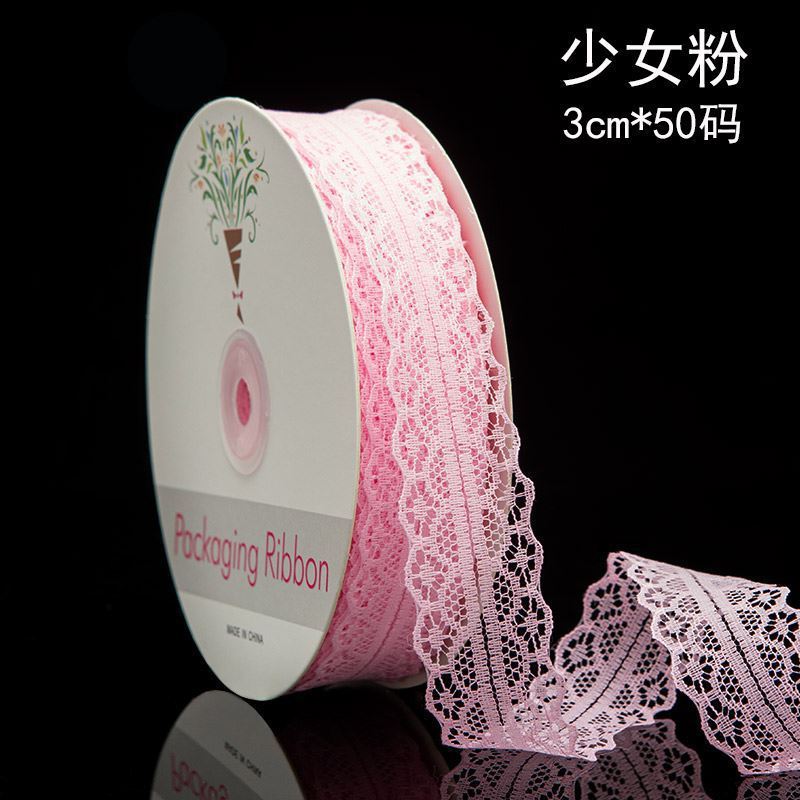 3cm cinta de encaje Ropa Accesorios de boda ramo de flores regalo arco cinta embalaje para hornear