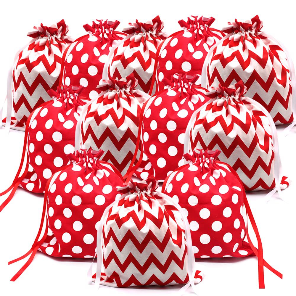跨级新品 圣诞格子礼品袋 圣诞格子束口袋 圆点圣诞袋 圣诞束口袋