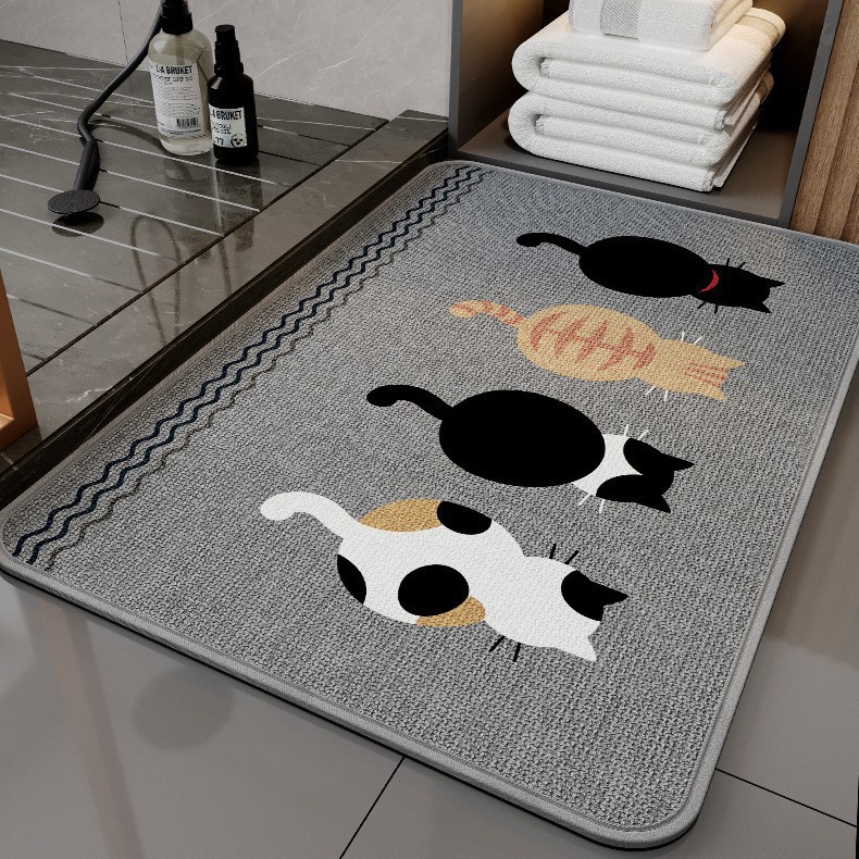 Alfombra de lino de baño alfombra de agua de absorción de agua de baño alfombra antideslizante en la puerta del baño alfombra de secado rápido