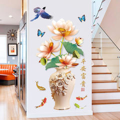 3D Wall Sticker Wallpaper Self-Adhesive Chinese Style Bedroom Living Room TV Background Wall Decor Sticker