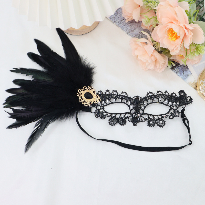 Carnaval Peacock Diamond Lace Half Face Mask Peacock Brilliant Gold Stamping Phoenix Mask Accesorios de baile de fiesta