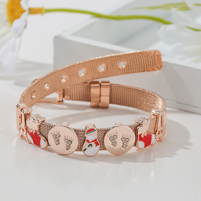 33g Weight Christmas Festival Women's Gender Cute Style Cute In Bulk Stainless Steel Bracelets 5