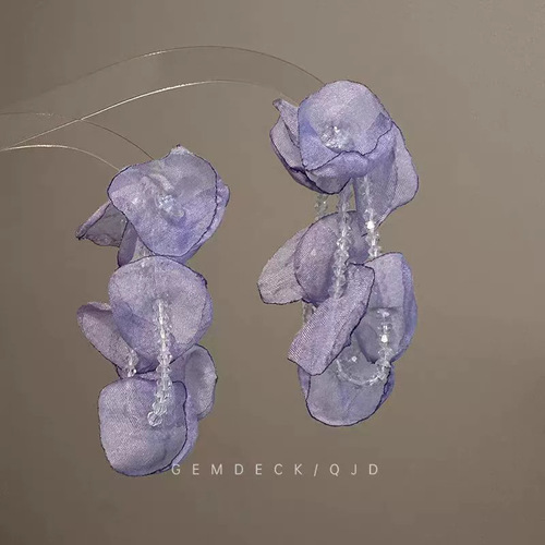 海边超仙氛围感花朵蝴蝶耳钉小众设计高级耳环温柔气质度假风耳饰