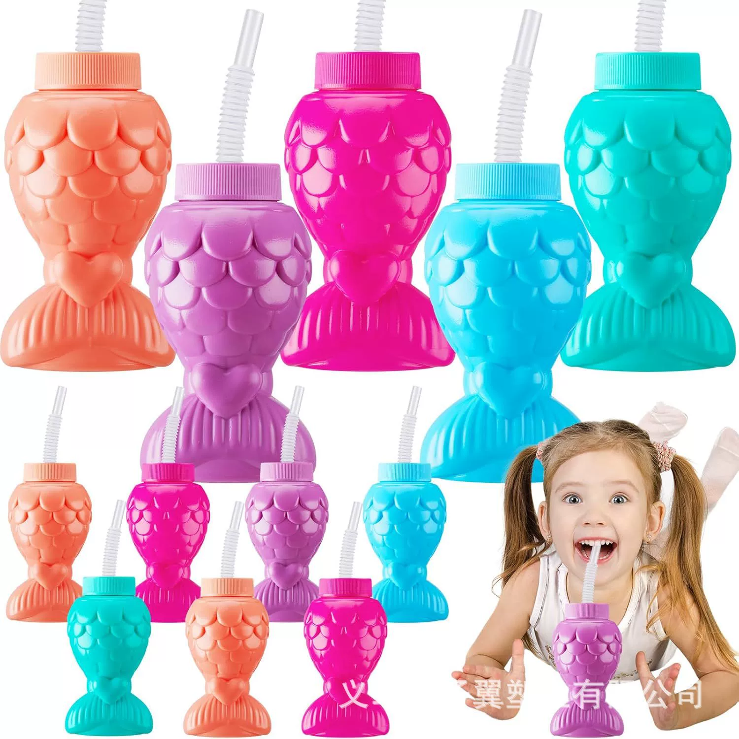 Производитель предлагает новые пластиковые ПЭТ-стаканы для воды, стаканы для молочного чая и соков в форме рыбьего хвоста с индивидуальным дизайном, новый стиль.