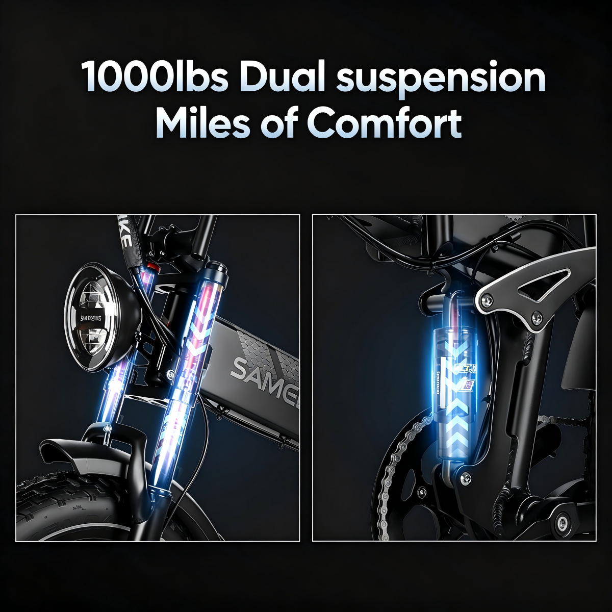 In stock at the US warehouse 20inch Full suspension fat tire folding electric bicycle cross-border dropshipping peak power 1800W