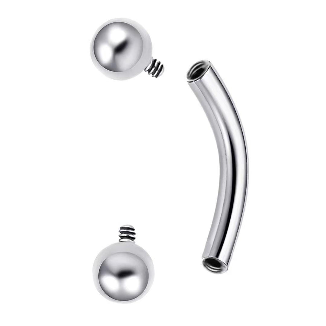 Gebogen staafje voor body piercing in titaniumlegering_voghion.com