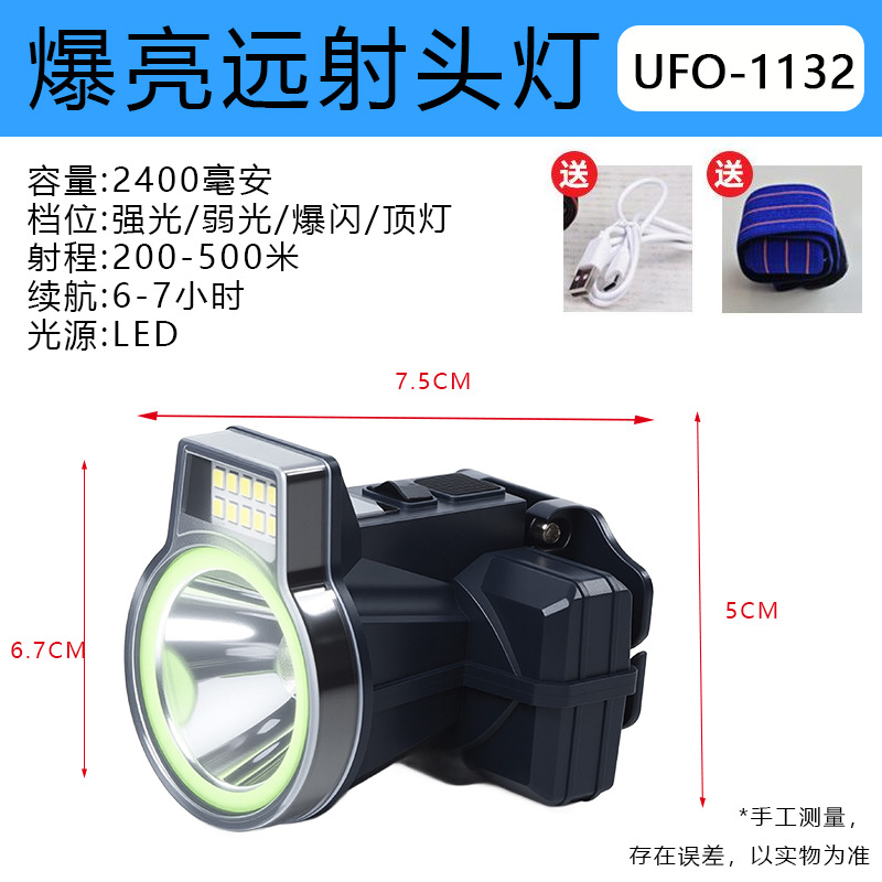 Jiang Fenfa led faro de luz fuerte batería de litio doble batería de larga duración faro montado en la cabeza luz led de alto brillo luz de pesca nocturna impermeable