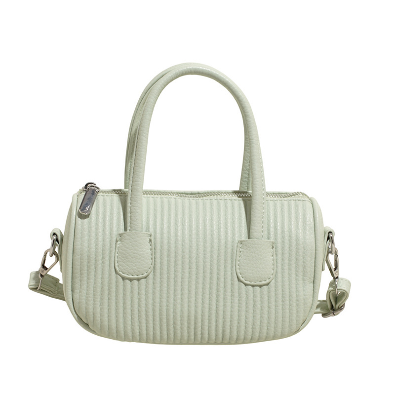 Bolso de moda coreano 2025 verano nuevo bolso femenino bolso de hombro a rayas casual bolso de mensajero con patrón de lichi simple