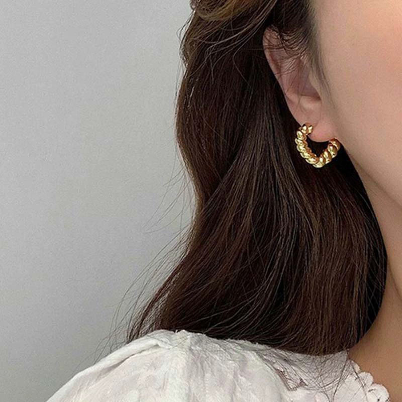 Модные золотые серёжки в виде сердца, кожуховые метал Jewelry?