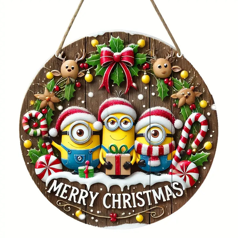 Rice Farmer Christmas Wooden Signboard Country Style Farmhouse Welcome Decoration Suitable for Qianmen Home Festival Housewarming Gift