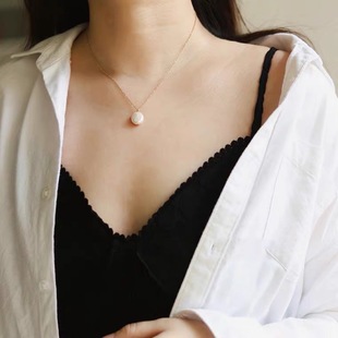 Summer New Arrival All-Match Natural Freshwater Pearl Flat Round Pearl Clavicle Chain Super Fairy Elegant Simple Beauty Style Necklace